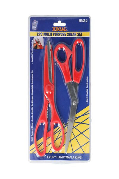 Regal Tools 2-Piece Durable Plastic Handle Multi-Purpose Shear Set