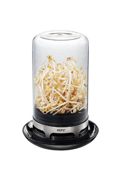 GEFU Bivita Spounting Seed Propagator Jar with Ventilated Base Clear and Black