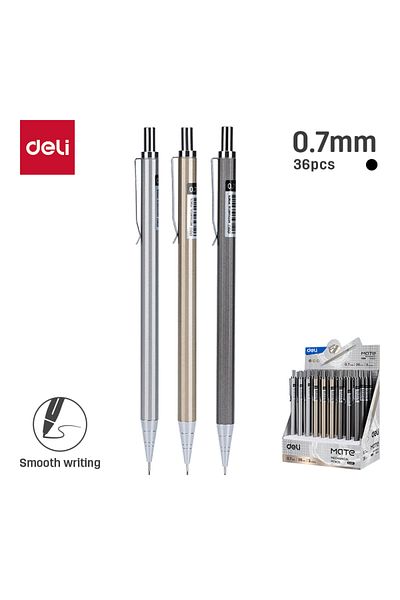 Deli E6491 Mechanical Pencil 0.7mm, Assorted Colors, 36pcs – ideal for smooth writing