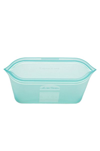 Zip Microwave and Dishwasher Safe BPA-Free Airtight Reusable Silicone Snack Container Teal