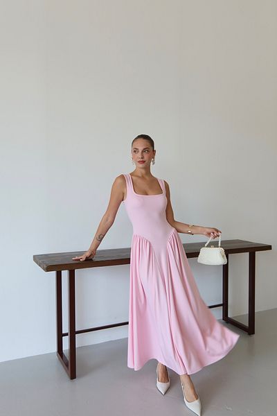 LOISY Rochie de damă cu guler pătrat cu bretele groase