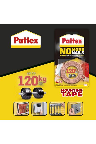 Pattex No More Nails Permanent Double-Sided Mounting Tape Red 1.5m x 19mm