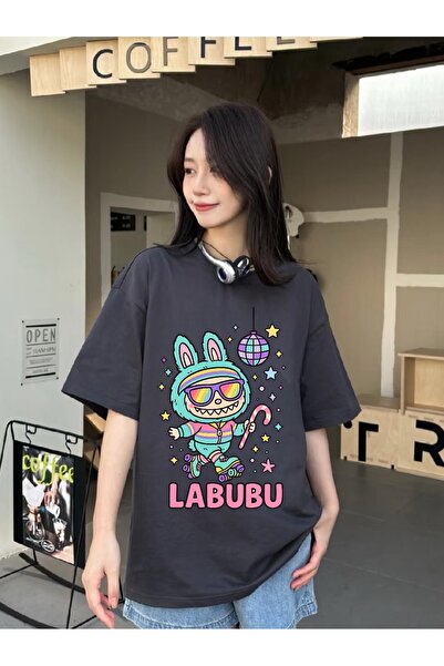 Minga London Tricou oversize cu imprimeu Labubu Disco afumat -Minga London