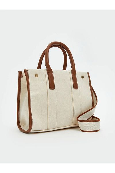 LC Waikiki Lcw Accessories Women's Canvas Bag with Beige Shoulder Strap
