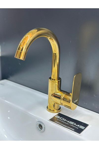 Boheme Abdestlik Gold Color Swan Sink Faucet
