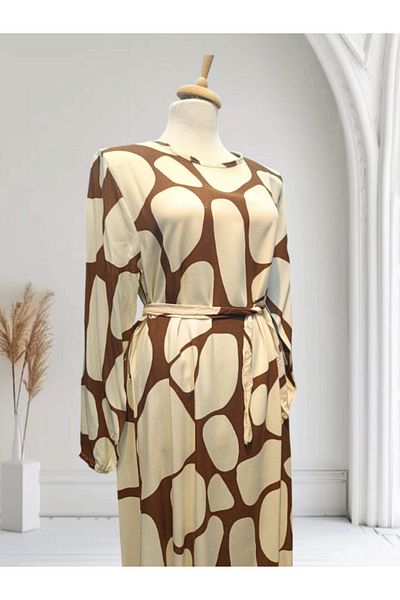 DENİZLİFE Women's Woven Patterned Dress
