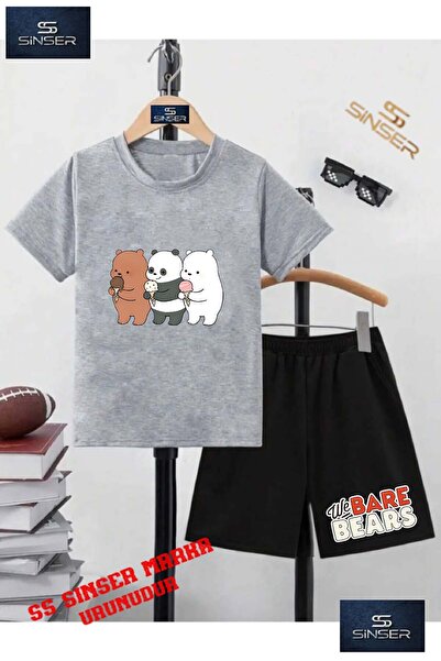 SS SİNSER Tricou cu gât rotund cu imprimeu special „PANDAS 3LU ICE CREAM” pen...