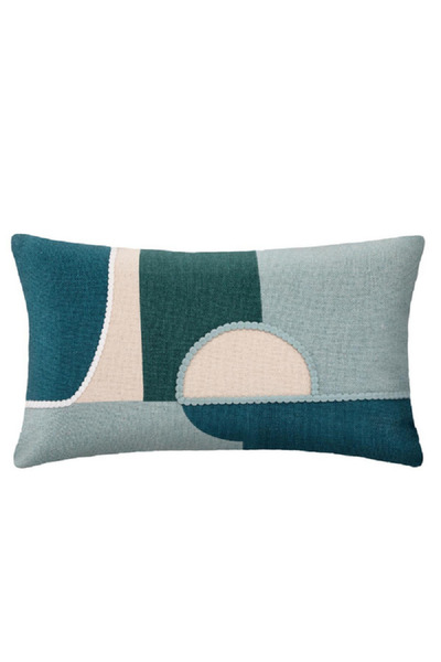 Atmosphera Atelier Rectangular Shaped Cushion Cover Green and Beige 30 x 50cm