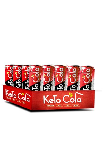 Laperva Keto Cola Vegan Freindly Zero Calorie Cola, 330ml, Contains 5 mg MCT & BCAAs,