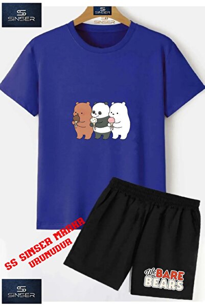 SS SİNSER Kids Unisex “Pandas 3 Ice Cream“ Custom Printed Crew Neck T-Shirt -...