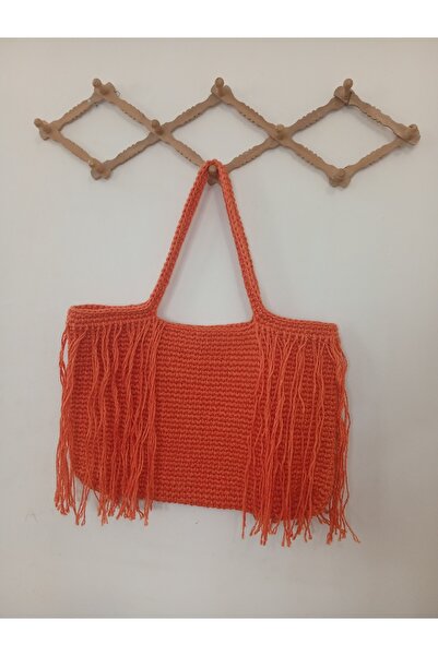 Nympha Τσάντα παραλίας Fethiye με φούντες σε μποέμ στυλ, τσάντα ταξιδιού, πλε...