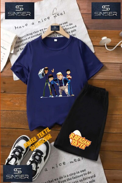 SS SİNSER Çocuk UNISEX “RAFADAN TAYFA TEYP 4LU“ Özel Baskılı Bisiklet Yaka Tişört - Şort Takım