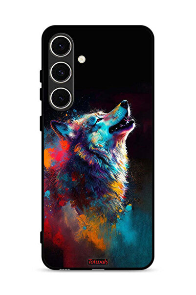 Tolwak Samsung Galaxy M56 5G Protective Case Cover Wolf Colorful Art