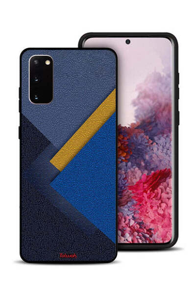 Tolwak غطاء حماية لهاتف سامسونج جالكسي S20 بنقشة مثلثات جلدية