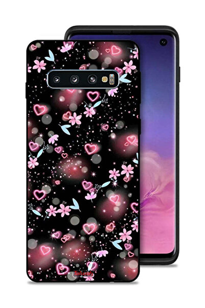 Tolwak غطاء حماية لهاتف سامسونج جالكسي S10 بنقشة قلوب وأزهار صغيرة