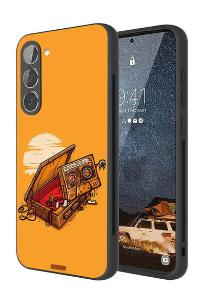 Tolwak غطاء حماية لهاتف سامسونج جالاكسي S23 بلس 5G بتصميم شريط كاسيت وشريط لاصق