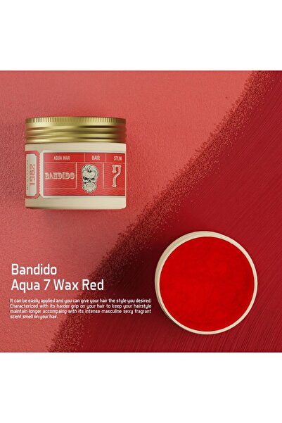BANDİDO شمع تصفيف الشعر أكوا 7 من بانديدو باللون الأحمر 125 مل