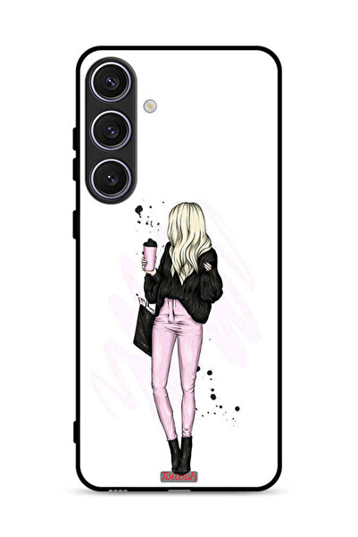 Tolwak غطاء حماية لهاتف Samsung Galaxy S25 بتصميم فتاة تحمل كوب قهوة
