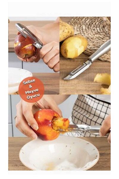 Museburan 14 Stainless Vegetable Fruit Corer Peeler - Multipurpose Side Peeler
