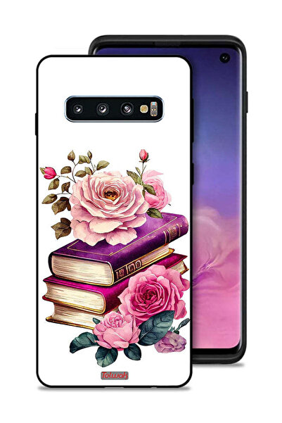 Tolwak Samsung Galaxy S10 Protective Case Cover Roses And Books