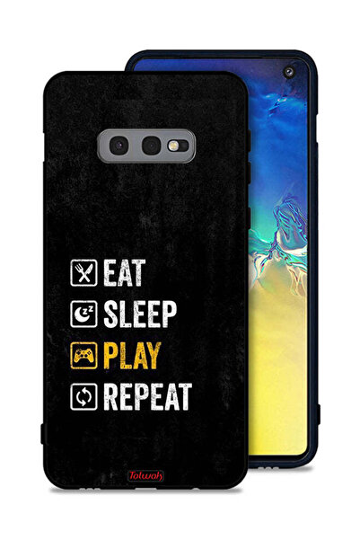 Tolwak غطاء حماية لهاتف Samsung Galaxy S10e، تناول الطعام، النوم، اللعب، التكرار