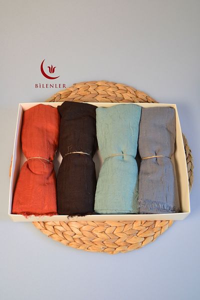 Bilenler Bamboo Kraş & Shawl – 75X210 cm |   Breathable, Sweat-Free, Firm Posture Seasonal Fabric (Box of 4)