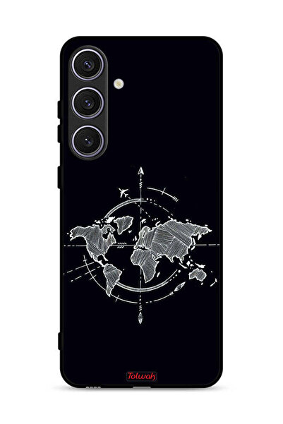 Tolwak غطاء حماية لهاتف سامسونج جالكسي S25 برسومات البوصلة