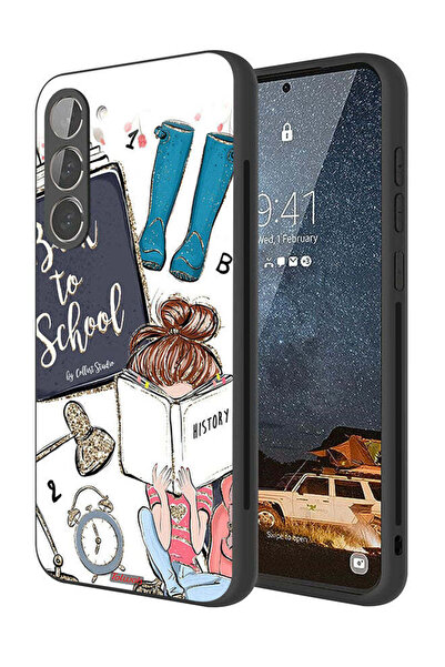 Tolwak غطاء حماية لهاتف Samsung Galaxy S23 5G، فتاة العودة إلى المدرسة تقرأ ا...