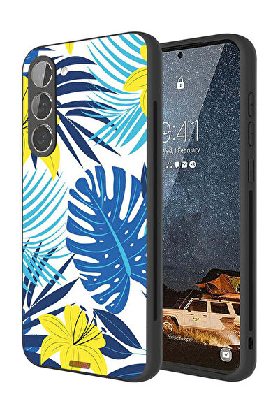 Tolwak غطاء حماية لهاتف سامسونج جالاكسي S23 بلس 5G برسومات ريش وزهور