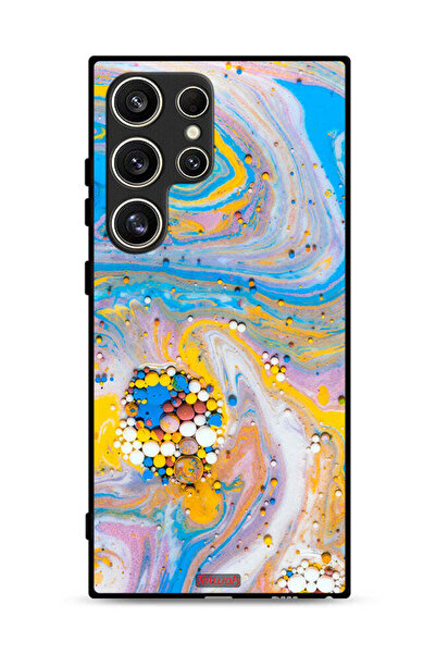 Tolwak غطاء حماية لهاتف سامسونج جالاكسي S24 ألترا 5G بأحجار كريمة ملونة تجريدية