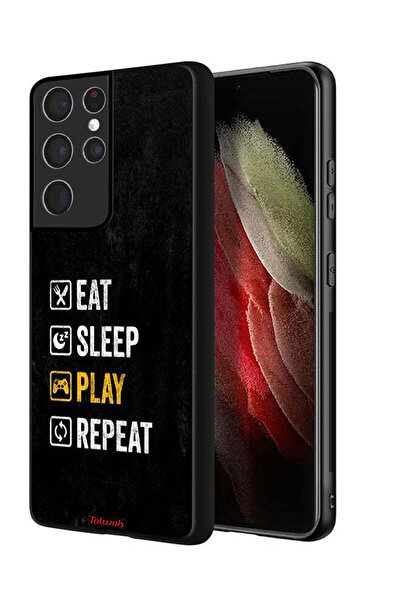 Tolwak غطاء حماية لهاتف Samsung Galaxy S21 Ultra 5G، تناول الطعام، النوم، الل...