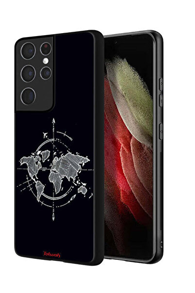 Tolwak غطاء حماية لهاتف سامسونج جالاكسي S21 ألترا 5G برسومات البوصلة