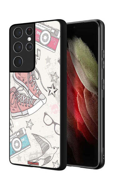 Tolwak غطاء حماية لهاتف سامسونج جالاكسي S21 ألترا 5G، حذاء قماشي وفن كاميرا