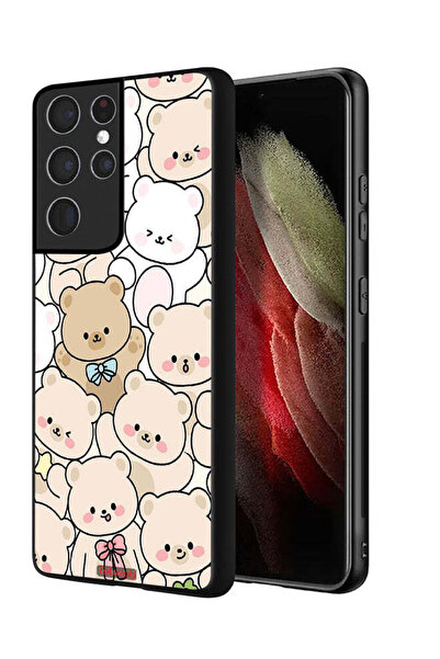 Tolwak غطاء حماية لهاتف سامسونج جالاكسي S21 ألترا 5G بنقشة الدببة