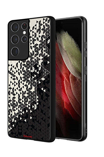Tolwak غطاء حماية لهاتف سامسونج جالاكسي S21 ألترا 5G بنمط مثلث فني رقمي