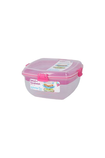 Sistema To Go Food Storage Box Clear and Pink