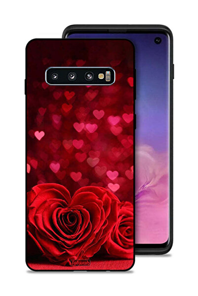 Tolwak غطاء حماية لهاتف Samsung Galaxy S10 بتصميم زهور على شكل قلب وفن تجريدي
