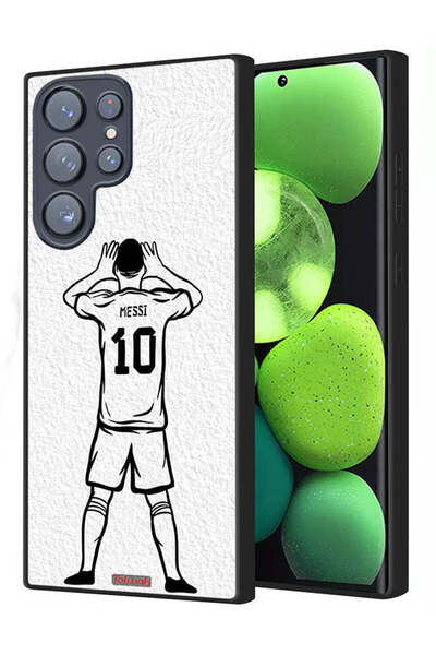 Tolwak Samsung Galaxy S22 Ultra 5G Protective Case Cover Messi Sketch