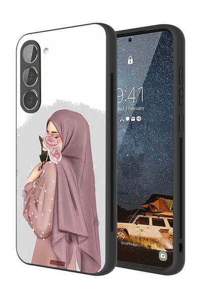 Tolwak غطاء حماية لهاتف سامسونج جالاكسي S23 بلس 5G بتصميم فتاة تحمل ورودًا