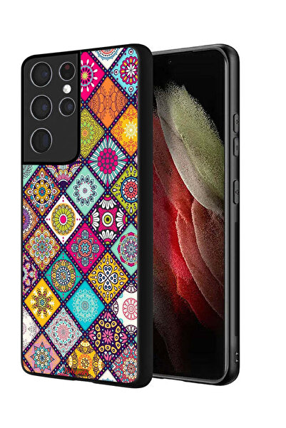 Tolwak غطاء حماية لهاتف سامسونج جالاكسي S21 ألترا 5G بنقشة مربعات ماندالا