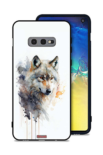 Tolwak غطاء حماية لهاتف Samsung Galaxy S10e بتصميم فن الذئب التجريدي