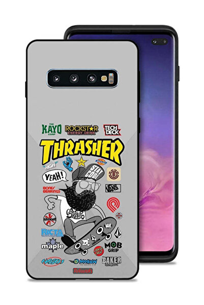 Tolwak غطاء حماية لهاتف Samsung Galaxy S10 Plus ملصق Thrasher