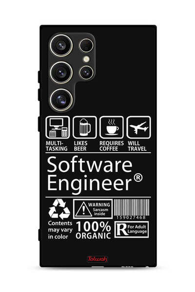 Tolwak غطاء حماية لهاتف Samsung Galaxy S24 Ultra 5G، ملصق مهندس برمجيات