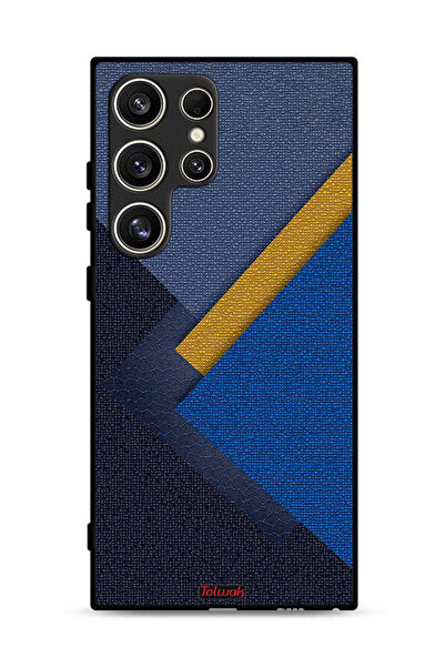 Tolwak غطاء حماية لهاتف سامسونج جالاكسي S24 ألترا 5G بنقشة مثلثات جلدية