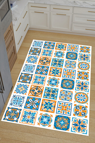 Charmbi Fayans Mutfak Halısı – Kaymaz Taban Makinede Yıkanabilir Antialerjik Leke Tutmaz Dijital Baskı