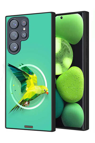 Tolwak غطاء حماية لهاتف سامسونج جالاكسي S23 ألترا 5G بتصميم ببغاء تجريدي