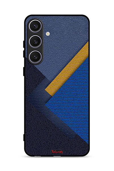 Tolwak غطاء حماية لهاتف سامسونج جالكسي S25 بلس بنقشة مثلثات جلدية