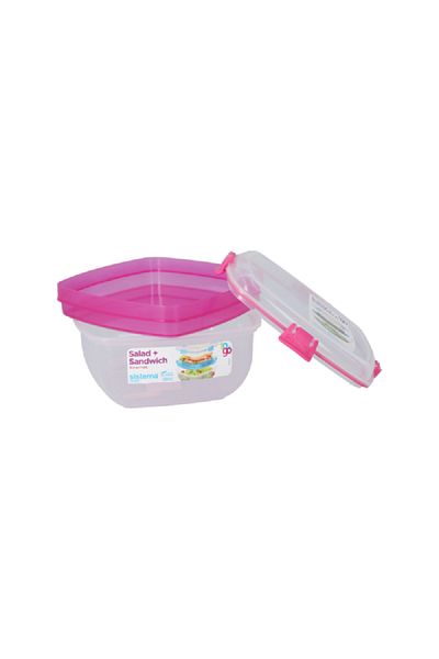 Sistema To Go Food Storage Box Clear and Pink