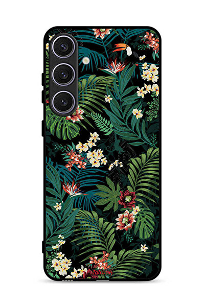 Tolwak غطاء حماية لهاتف سامسونج جالكسي S25 بنقشة أوراق استوائية