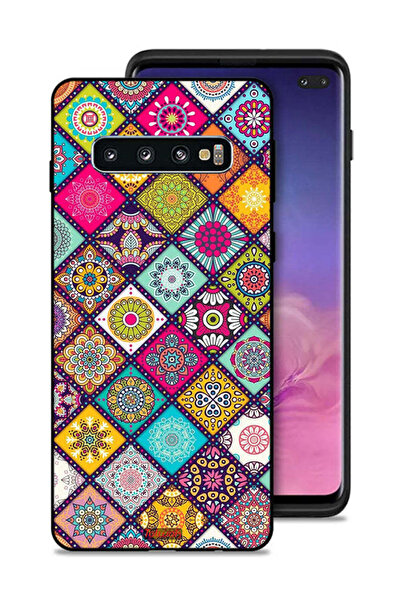 Tolwak غطاء حماية لهاتف سامسونج جالاكسي S10 بلس بنمط مربعات ماندالا